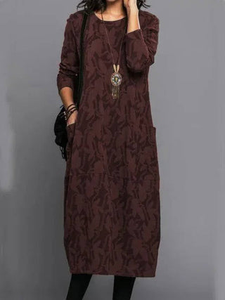 Aurelia | Long Sleeve Midi Dress With Pockets