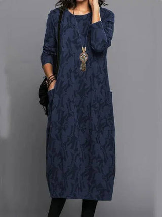 Aurelia | Long Sleeve Midi Dress With Pockets