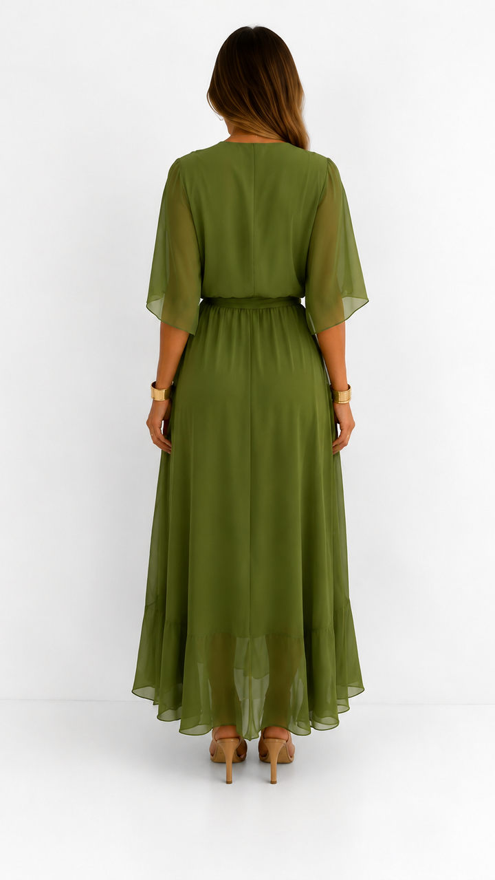 Tialda | Chiffon Wikkel Maxi-jurk
