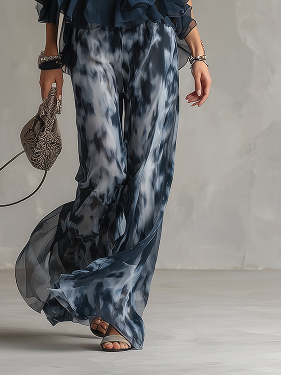 Wilma | Chiffon Tweedelige Set met Halternek