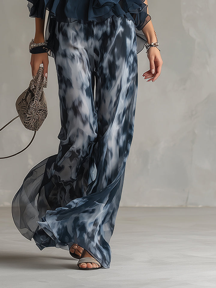 Wilma | Chiffon Tweedelige Set met Halternek