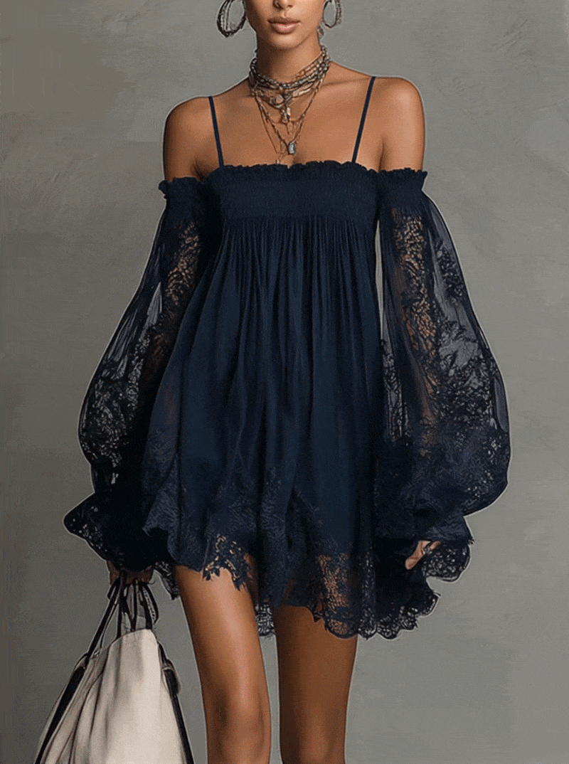 Nienke | Off-Shoulder Mini-jurk met Kant