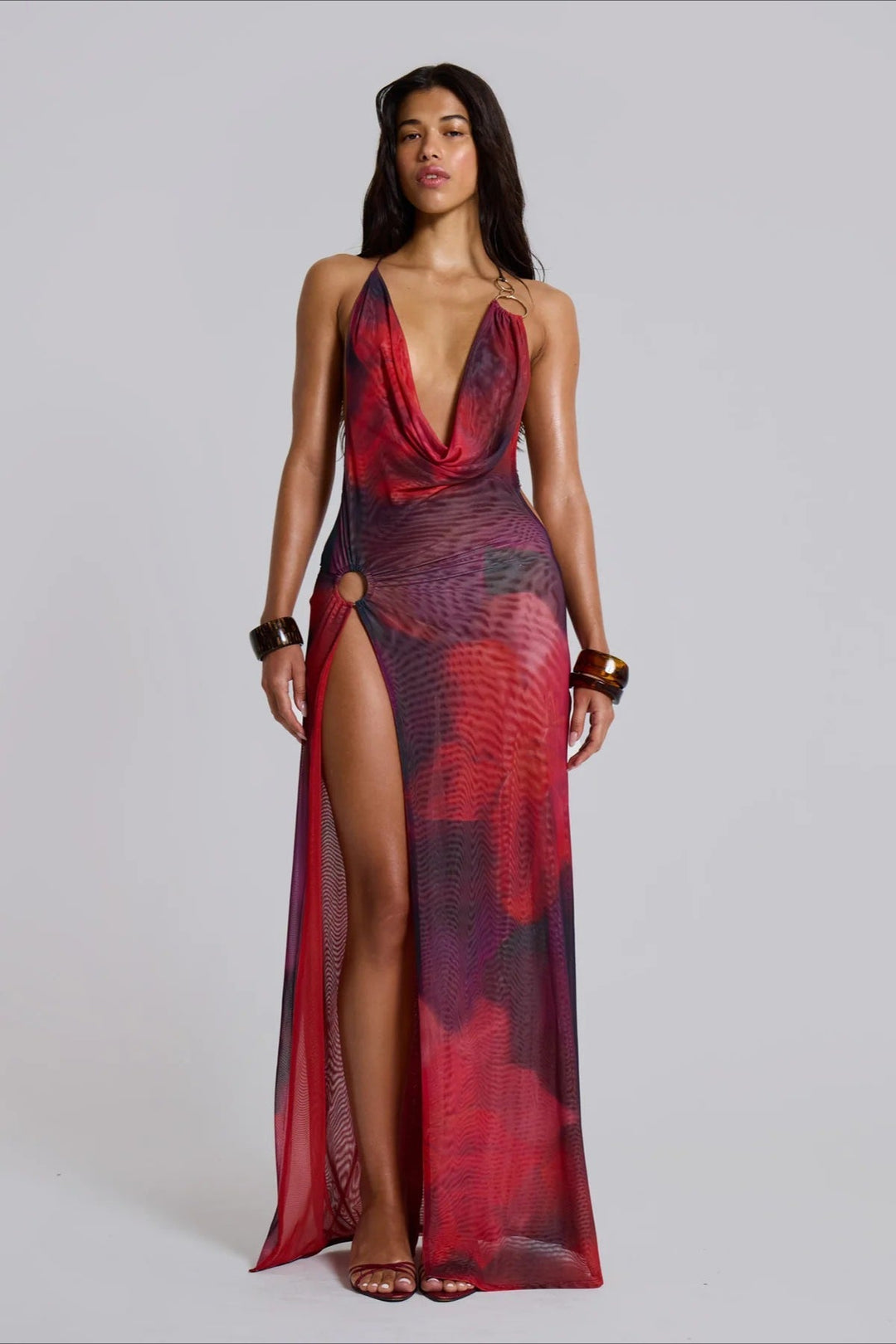 Olga | Gedrapeerde Tie-Dye Maxi-jurk