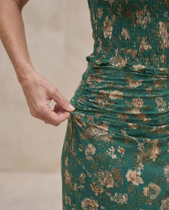 Tialda | Boho Maxi-jurk met Smockwerk