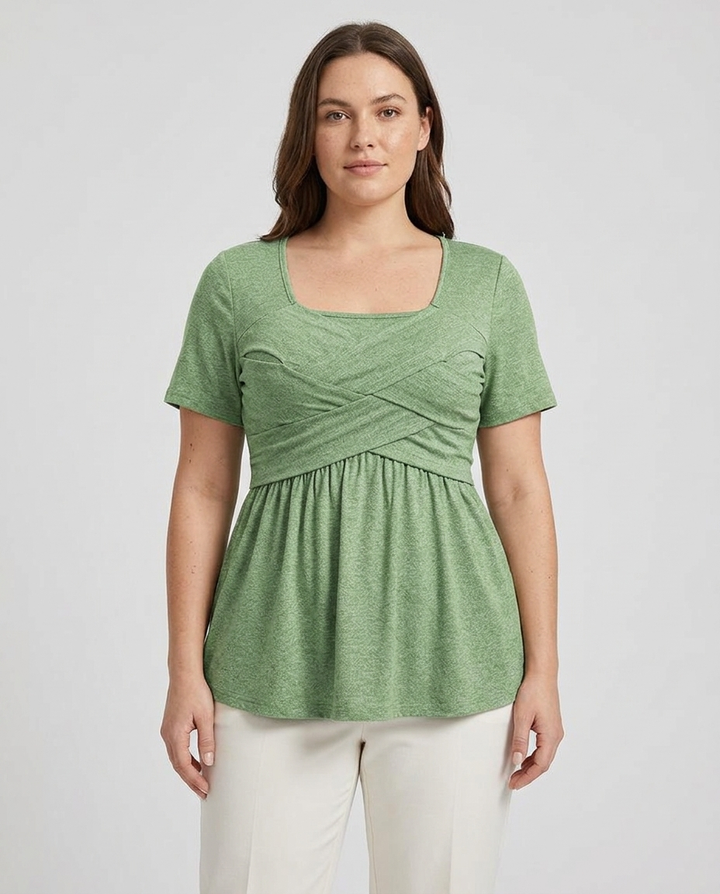 Nina | Top met Wikkeleffect en Peplum