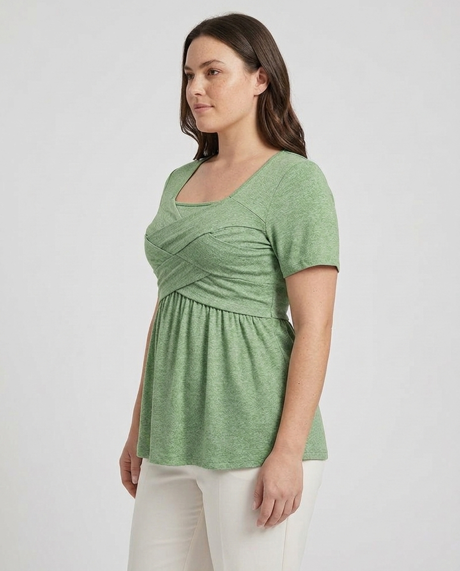 Nina | Top met Wikkeleffect en Peplum