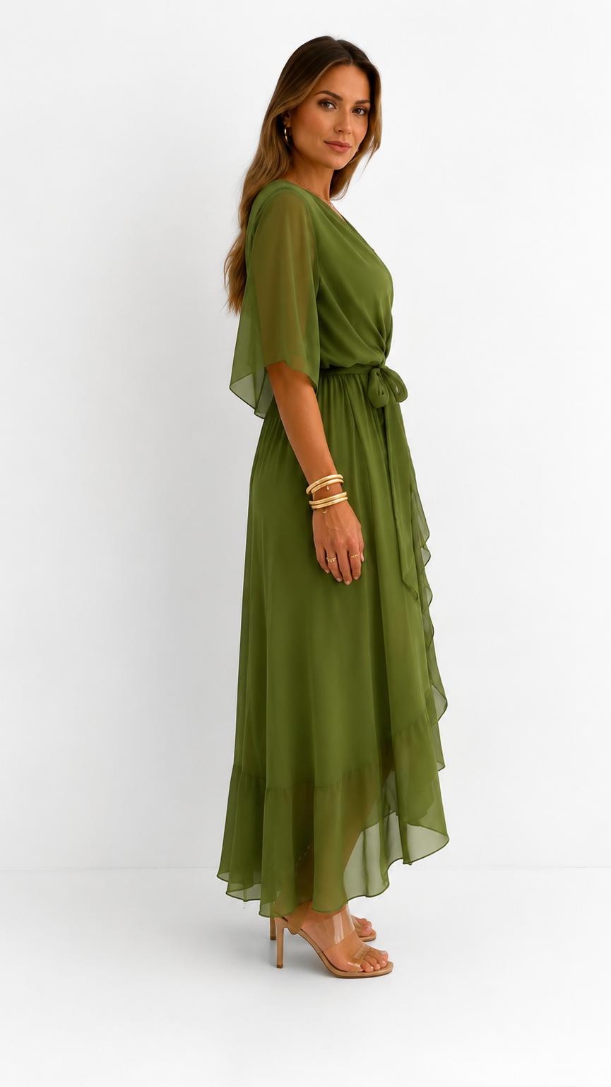 Tialda | Chiffon Wikkel Maxi-jurk