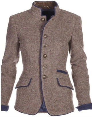 Eleanor | Vintage Stand-Collar Two-Tone Blazer
