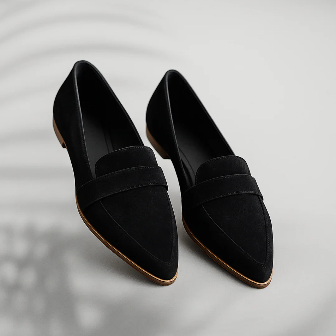 Wietske | Suède Loafers met Spitse Neus