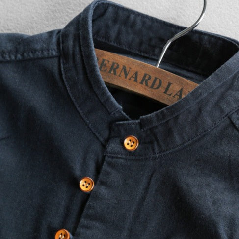 Everdien | Katoen-Linnen Blouse met Kraag