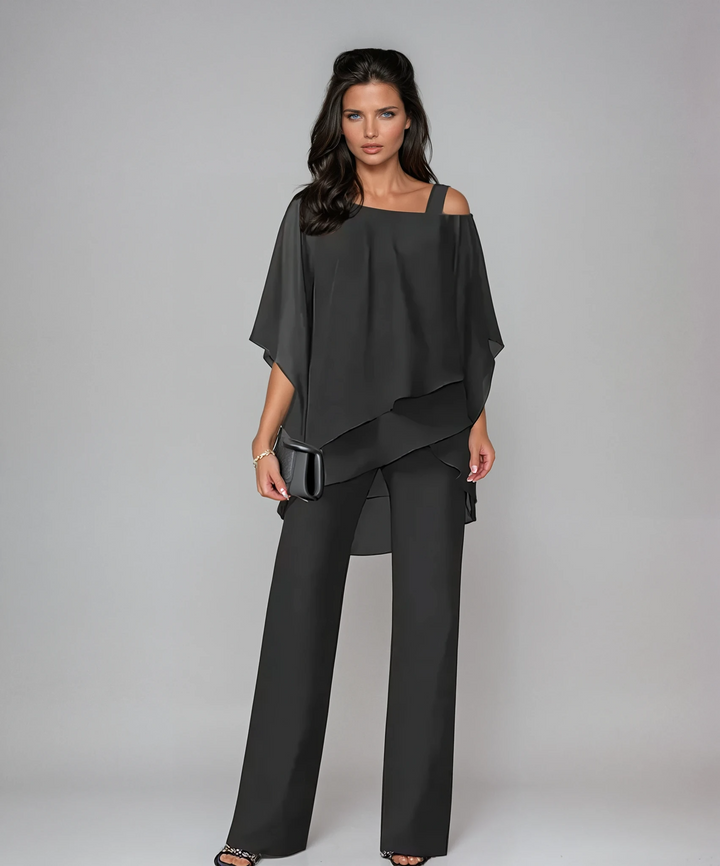 Trijntje | Soepelvallende Chiffon Tweedelige Set