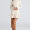 Chessie | White Long Sleeve Mini Dress