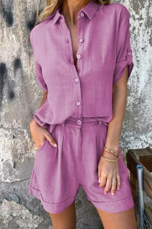 Nikki | Luchtige Tweedelige Set met Shorts