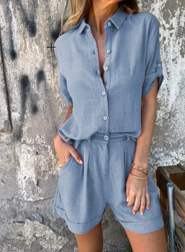 Nikki | Luchtige Tweedelige Set met Shorts