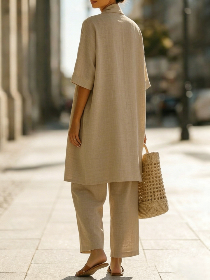 Roos | Linnenmix Driedelige Set