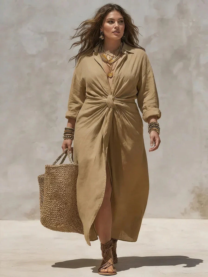 Trijntje | Blouse Maxi-jurk met Knoopdetail