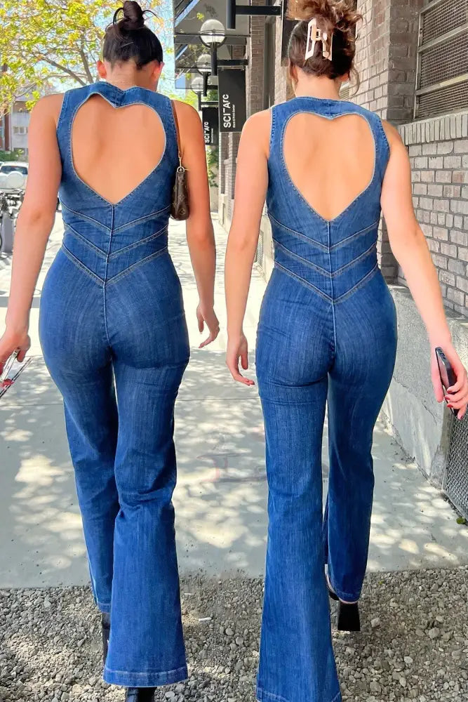 Marijke | Denim Jumpsuit met Open Rug
