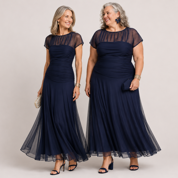 Cornelia | Elegante Chiffon Midi-jurk