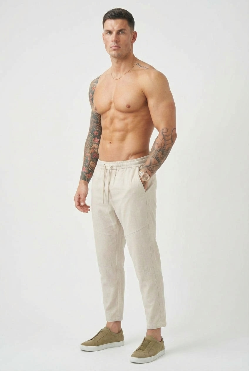 Leendert | Tapered Linnenmix Broek
