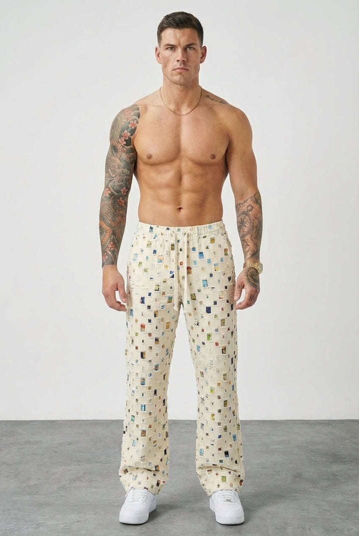 Hilde | Rechte Broek met Mosaïekdessin
