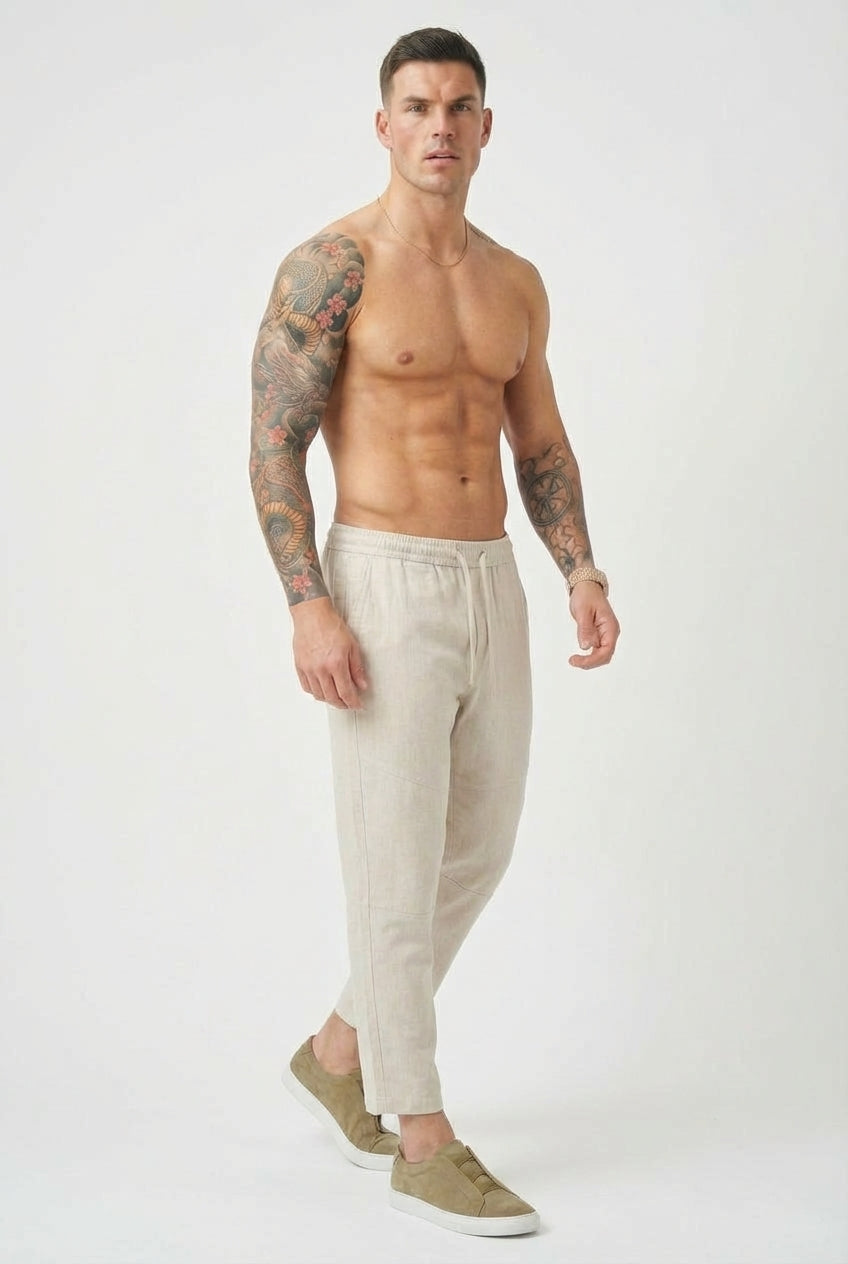 Leendert | Tapered Linnenmix Broek