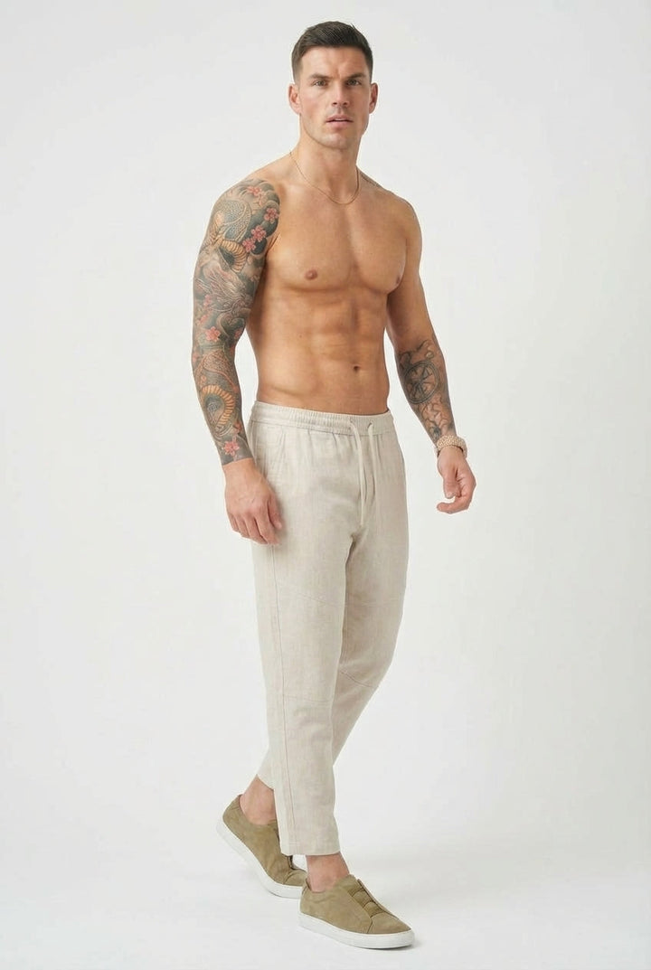 Leendert | Tapered Linnenmix Broek