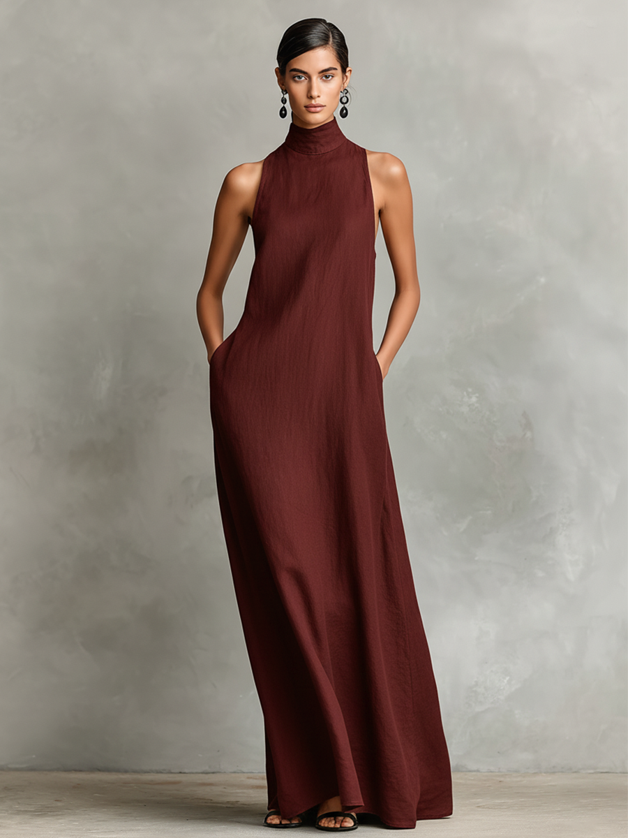 Doutzen | Minimalistische Linnenmix Maxi-jurk