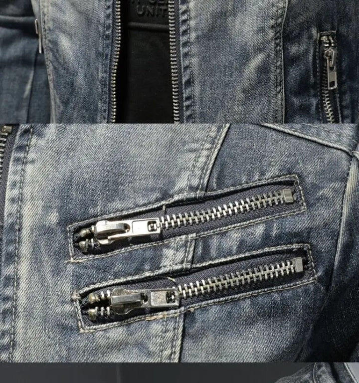 Geeske | Stoere Gewassen Denim Bikerjas
