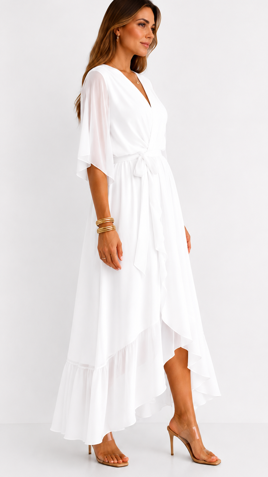 Tialda | Chiffon Wikkel Maxi-jurk
