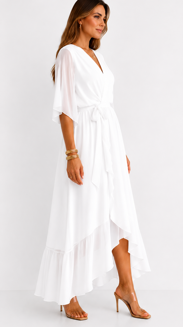 Tialda | Chiffon Wikkel Maxi-jurk