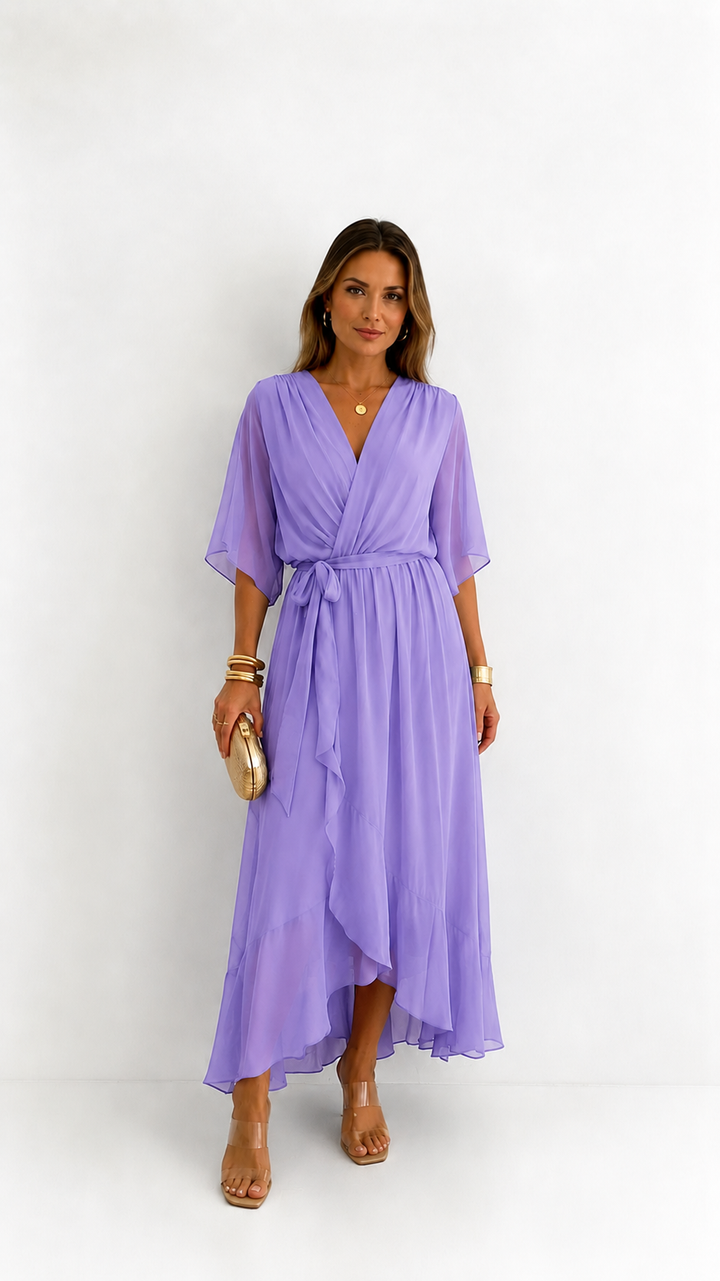 Tialda | Chiffon Wikkel Maxi-jurk