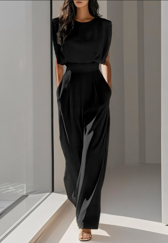 Bianca | Mouwloze Jumpsuit met Wijde Pijpen