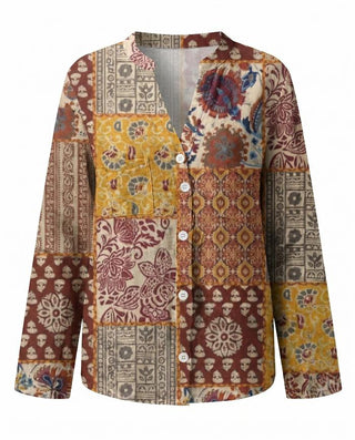 Brianna | Printed V-Neck Long Sleeve