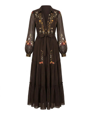 Dakota | Embroidered V Neck Maxi