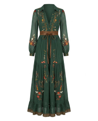 Dakota | Embroidered V Neck Maxi